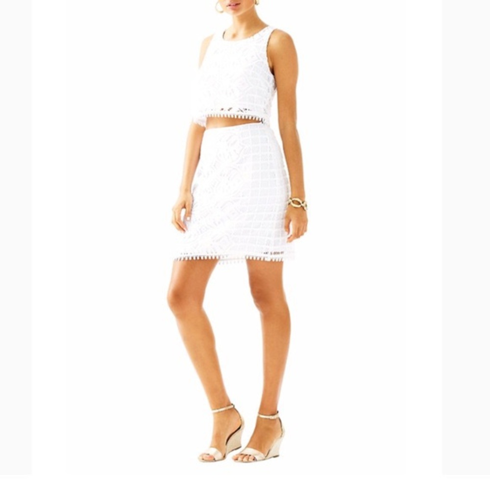 Lilly Pulitzer 2-piece White Crop & Skirt Set